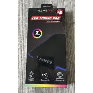 GamePro Led Mouse Pad USB Connectivity 7 Color Models Large 10 x 13 in